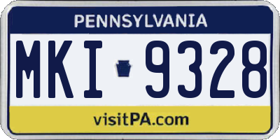 PA license plate MKI9328