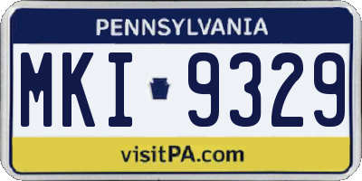 PA license plate MKI9329