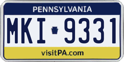 PA license plate MKI9331