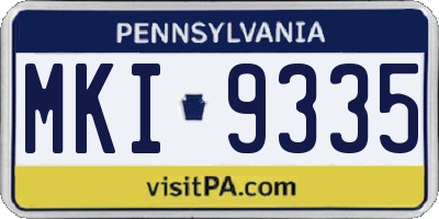 PA license plate MKI9335