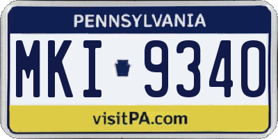 PA license plate MKI9340