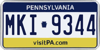 PA license plate MKI9344
