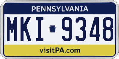 PA license plate MKI9348