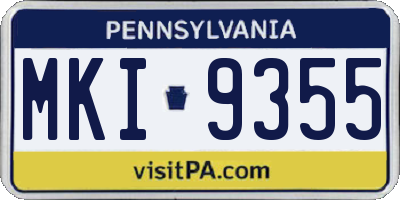 PA license plate MKI9355