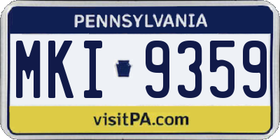 PA license plate MKI9359