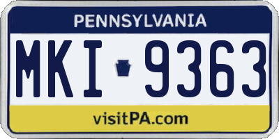 PA license plate MKI9363