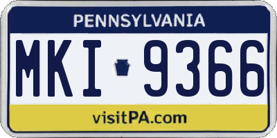 PA license plate MKI9366