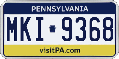 PA license plate MKI9368