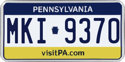 PA license plate MKI9370