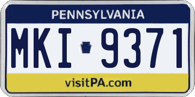 PA license plate MKI9371