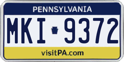 PA license plate MKI9372