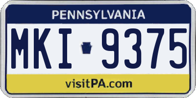 PA license plate MKI9375