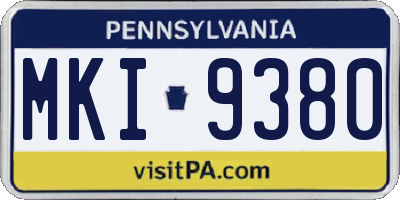 PA license plate MKI9380