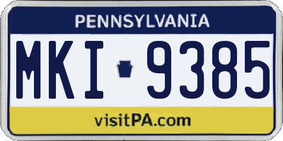 PA license plate MKI9385
