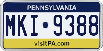 PA license plate MKI9388