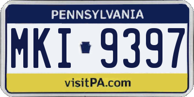 PA license plate MKI9397