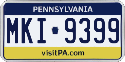 PA license plate MKI9399