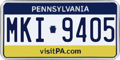 PA license plate MKI9405