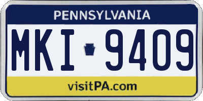 PA license plate MKI9409