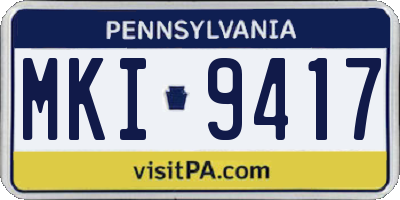 PA license plate MKI9417