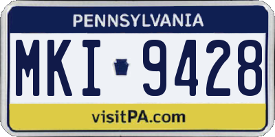 PA license plate MKI9428