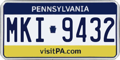 PA license plate MKI9432