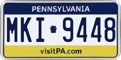 PA license plate MKI9448