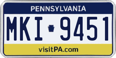 PA license plate MKI9451