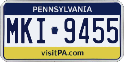 PA license plate MKI9455