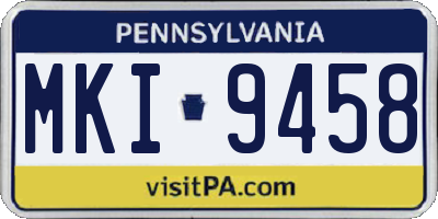 PA license plate MKI9458