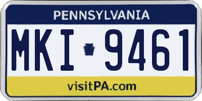 PA license plate MKI9461