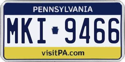 PA license plate MKI9466