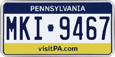 PA license plate MKI9467