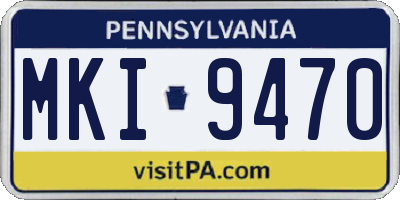 PA license plate MKI9470