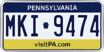 PA license plate MKI9474