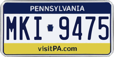 PA license plate MKI9475