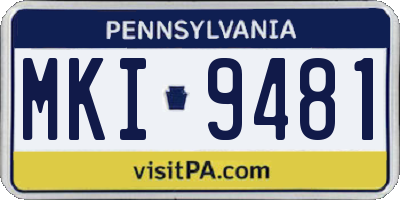 PA license plate MKI9481