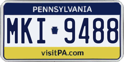 PA license plate MKI9488