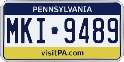 PA license plate MKI9489