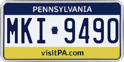 PA license plate MKI9490
