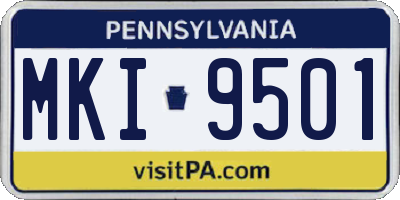 PA license plate MKI9501