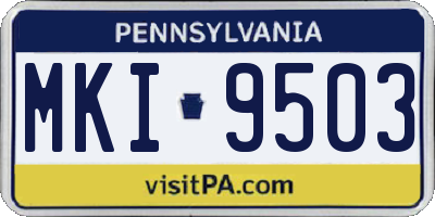 PA license plate MKI9503
