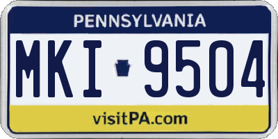 PA license plate MKI9504