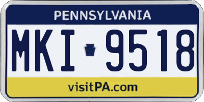 PA license plate MKI9518