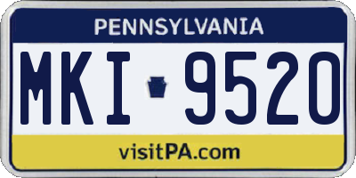 PA license plate MKI9520