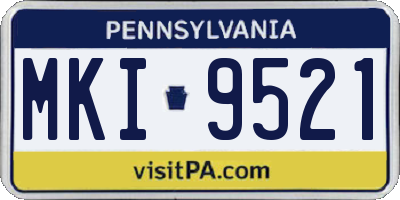 PA license plate MKI9521