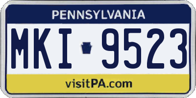 PA license plate MKI9523