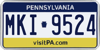 PA license plate MKI9524