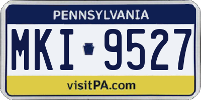 PA license plate MKI9527