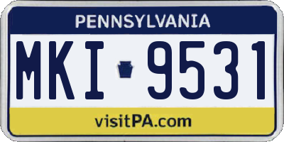 PA license plate MKI9531